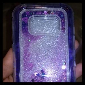 Squishy liquid purple hearts phone case SamsungS8